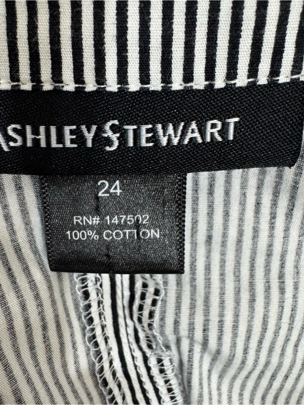 Ashley Stewart Art Teacher Striped Blouse Balloon Sleeve Tie Front Plus 24 - Picture 6 of 6